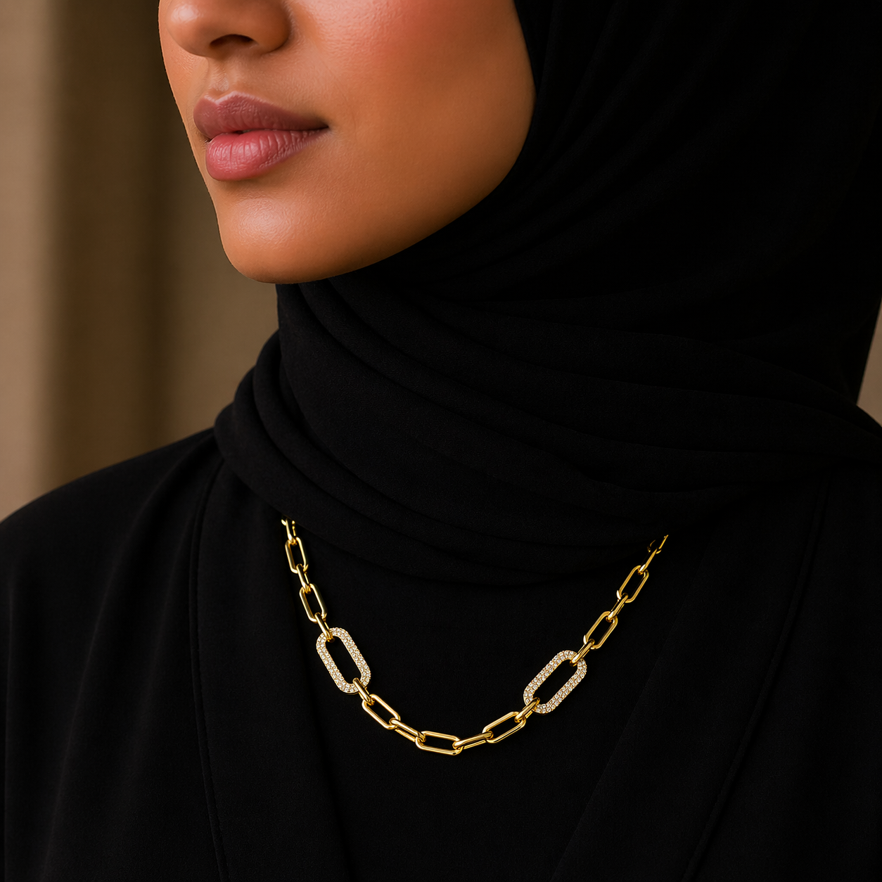 سلسلة روابط فاخرة بلمسات مرصعة